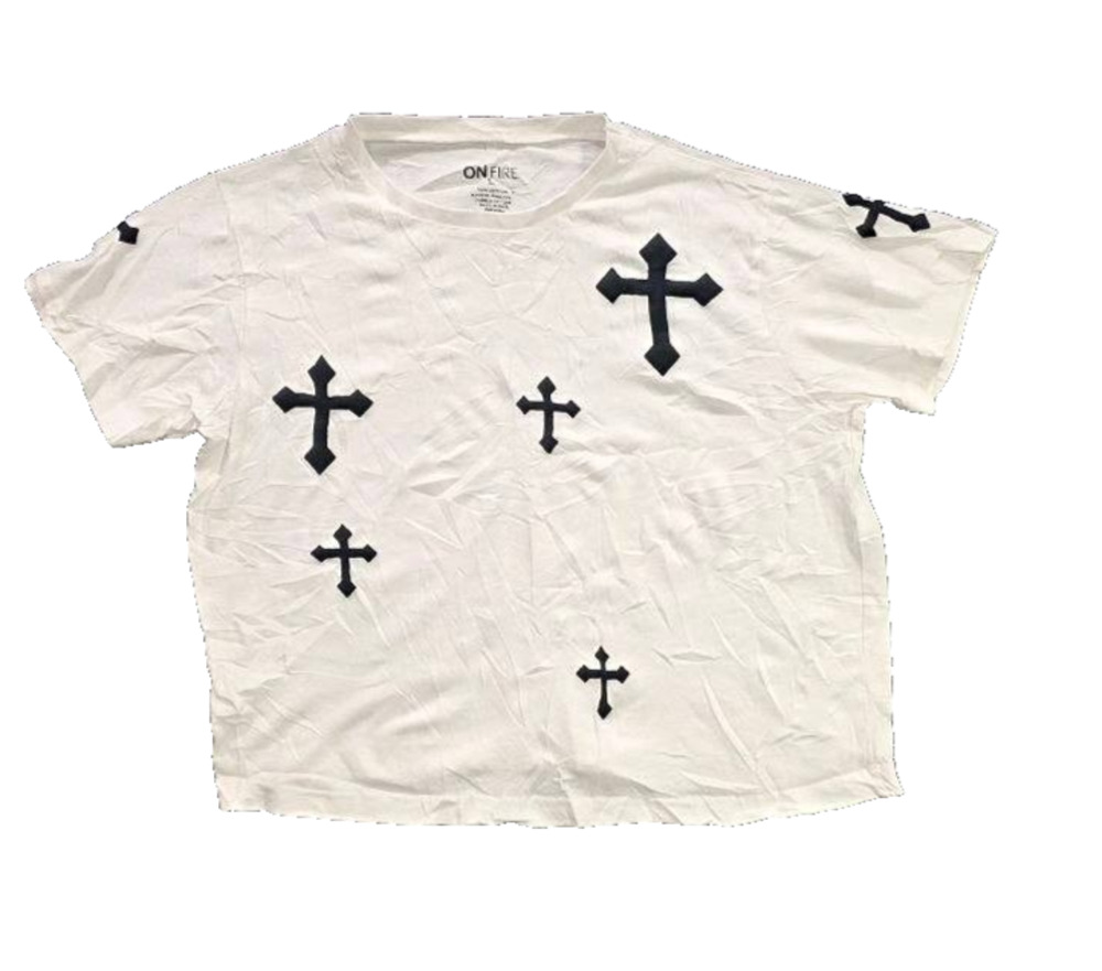 On Fire Womens cotton Empower Queens Shirt White Size Large A009476